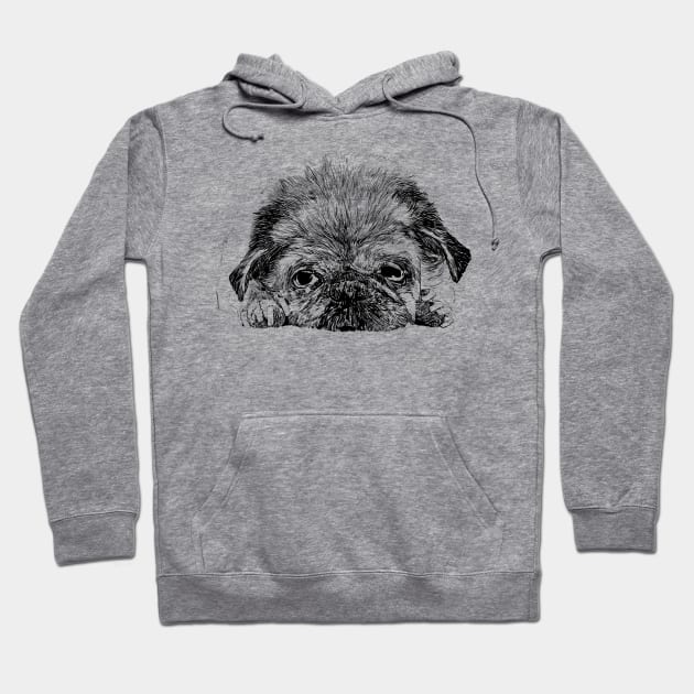 Sad Pug Hoodie by WendiStrangFrost